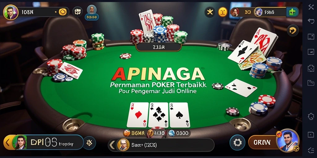 Screenshot APINAGA menampilkan gameplay Poker yang mendebarkan