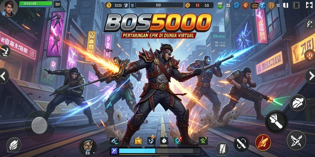 Tampilan gameplay seru di <strong>BOS5000</strong> dengan pertarungan yang intens.