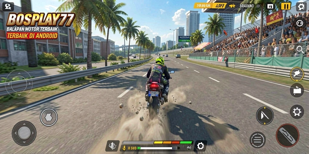 Gameplay seru berbalap motor dalam BOSPLAY77.