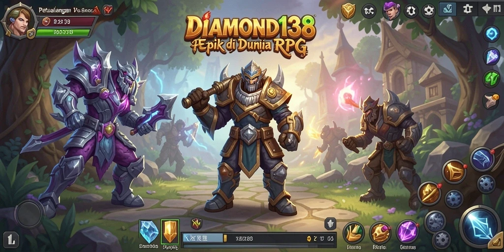 Tampilan gameplay intens DIAMOND138 dalam dunia RPG yang luas.