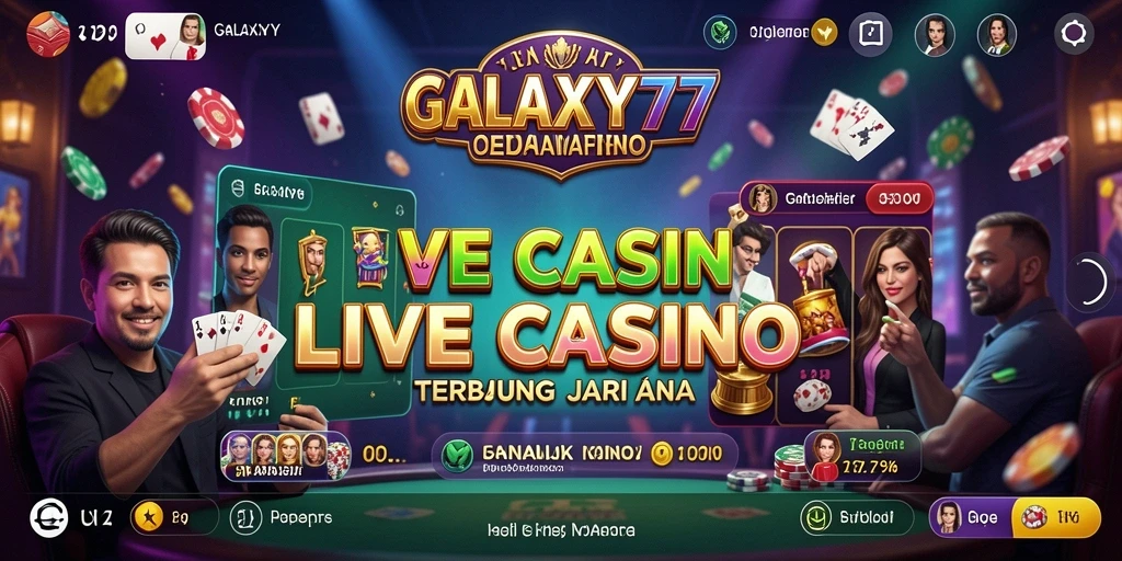 Tampilan gameplay GALAXY77 dengan suasana Live Casino yang menegangkan.