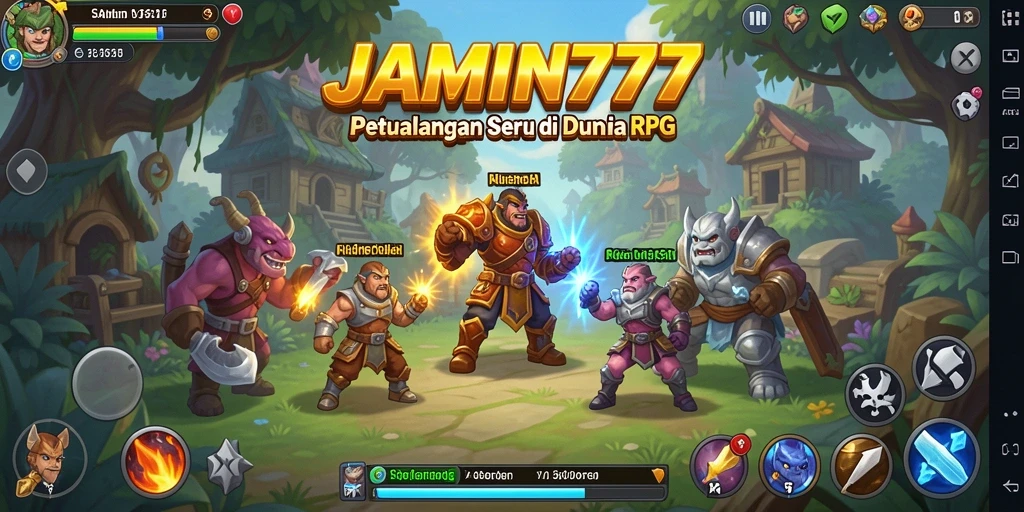 Tangkapan layar <strong>JAMIN777</strong> yang menampilkan aksi seru dalam pertempuran RPG.