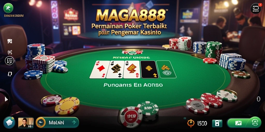 Gameplay MAGA888 menampilkan aksi Poker yang seru dan mendebarkan.