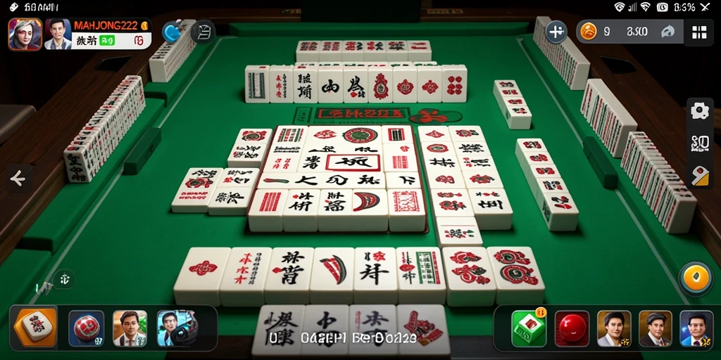 Screenshot gameplay MAHJONG222 menunjukkan aksi seru permainan Domino.