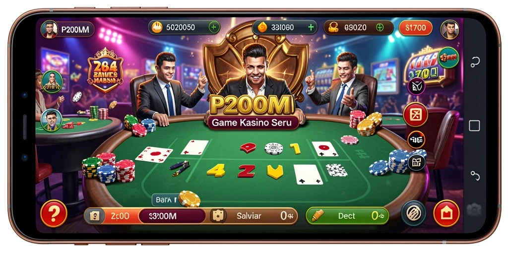 Tampilan gameplay Kasino yang seru dan menegangkan di P200M.