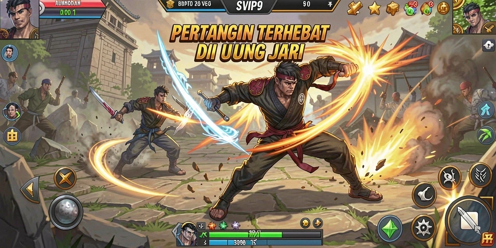 Screenshot gameplay SVIP9 yang menampilkan aksi pertarungan seru.